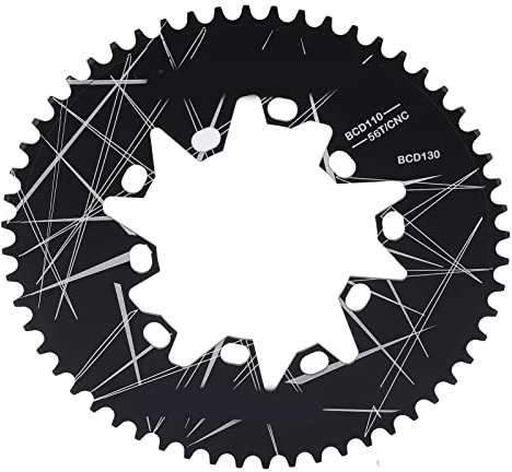 BuyWeek Fahrrad Kettenblatt, 56T Faltrad Oval Disc Kettenblatt 110/130 BCD Bike Speed ​​Kettenblatt für Rennrad Klappfahrrad