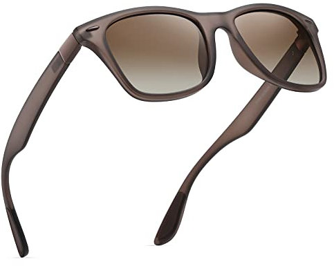 wearPro Polarisierte-Eckig-Sonnenbrille-für-Herren-Damen UV400-Schutz Polarisiert Sonnenbrillen Retro Vintage Stil Fahrradbrille Rechteckig Sunglasses für Fahren Sport(transparentes Blau-grau)