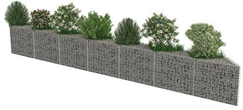 Keketa Gabion Galvanised Steel Gabion with Bed Gabion Stone Basket Planter Gabion in Steel Metal Planter Gabion Large 450 x 30 x 50 cm