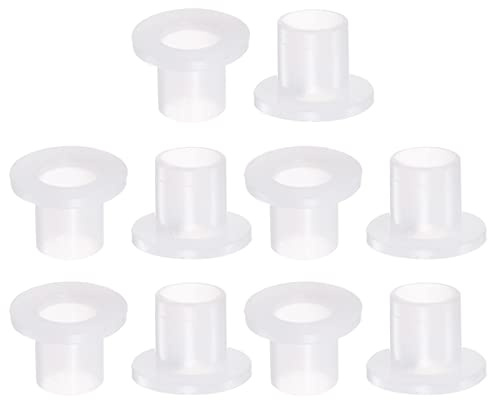 QUARKZMAN 10pz Flangiato Manicotto Cuscinetti 10mm Foro 12mm OD 14mm Lunghezza Nylon Boccole per Albero Bianco