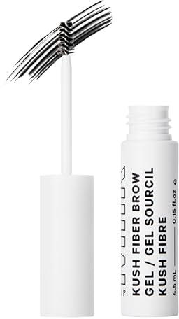 Milch Makeup KUSH Fiber Brauengel, Cypher (kühles, sehr dunkles Braun/Schwarz) - Verdickendes Brauengel - Weicher, flexibler Halt - Vegan, tierversuchsfrei