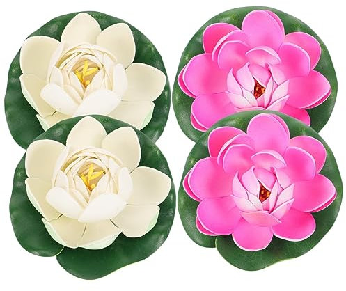 ifundom 4stücke Künstliche Schwimmende Schaum Lotus Blumen Realistische Dekorationen Für Teich Garten