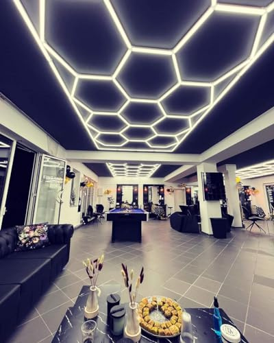 rivestiiltuogarage Led nido d'ape DESIGN esagonalecar DETAILING OFFICINA AUTOLAVAGGIO CARROZZERIA GOMMISTA UFFICIO ROMBO LUCIDATURA AUTO barber shop,palestra (2,41 x 4,79 metri)