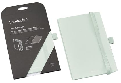Semikolon 370989 Notebook Pocket 3-in-1 - Falttasche für Notizbuch A5 - mit Gummiverschluss und Stiftschlaufe - Moss