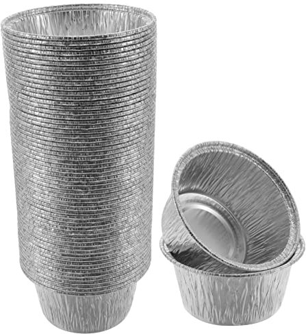 Alipis Pirottini Monouso in Alluminio per Muffin e Dessert, Stampi da Forno Piccoli in Alluminio Rapida Conduzione Termica, per Cucina, Ristoranti e Catering, Confezione 100 Pezzi