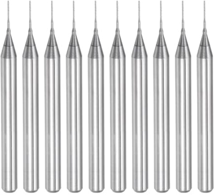 sourcing map 10 Stück 0,4 mm Hartmetall-Schaftfräser, Gravurfräser, CNC-Fräser-Bits für PCB-Maschine, 0,3 cm Schaft