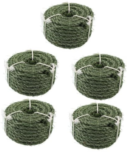 VANZACK 5rolls Natural Sisal Rope for Cat Trees Material for Scratch Pad Repair Wear-resistant Replacement for Cat Scratching Posts and Furniture