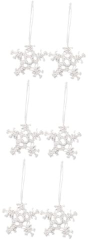 IMIKEYA 6 STK Schneeflocken-Ornamente Böhmische Weihnachtsdekoration Neutraler Weihnachtsschmuck Makramee-weihnachtsdekor Makramee-weihnachtsschneeflocke Boho-untersetzer Baumwollfaden