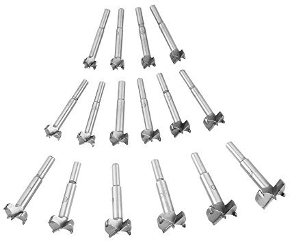 16PCS Forstner Bit Set Forstner Drill Bits for Wood, Carbide Forstner Bit for Woodworking Boring Flat Wood Cutting Tool
