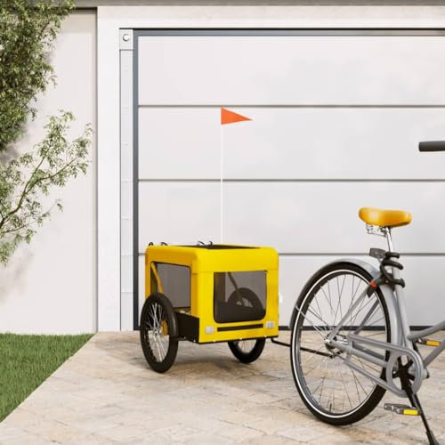 Xichuzi Fahrradanhänger Hunde Gelb und Schwarz Oxford-Gewebe & Eisen, Fahrrad Anhänger, Lastenanhänger, Handwagen, Fahrrad-lastenanhänger, Lastenfahrrad - 93924