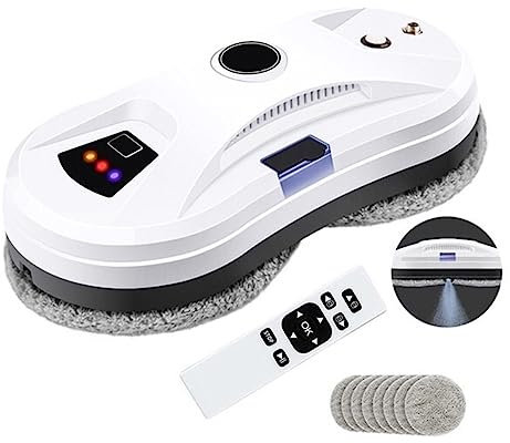 Automatic Water Spray Robot Window Cleaning Tool - Double Suction Cup Suction - UPS Power Protection - Wireless Remote Control - Indoor and Outdoor Glass Cleaner