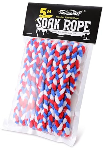 NEWISHTOOL 16 Ft Soak Rope for Window Tint Vehicle Truck Van Windshield Tinting Installation Gap Water Absorbing Shield, Water Absorbent Tool Microfiber Rope Tint Tools 5m Hand Braid Strand