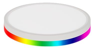 LuminexDesigns Plafón LED Inteligente 24W Regulable con Mando y Control WiFi – Lámpara de Techo Ultrafina con Luz de Fondo RGB, Compatible con Alexa y Google Home, para Salón y Dormitorio