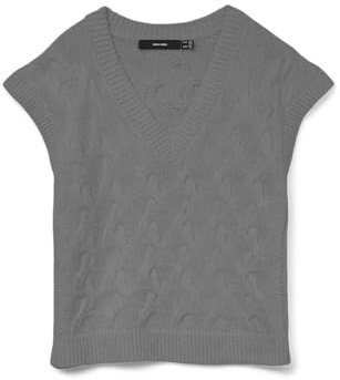VERO MODA Vmpiper SL V-Neck Vest Boo, Melange Grigio Medio, M
