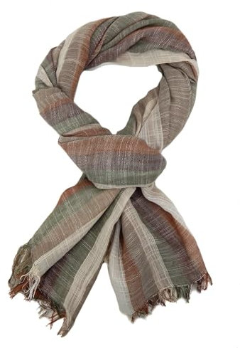 Ella Jonte Herrenschal leichter weicher Schal mit Streifen in Leinenoptik