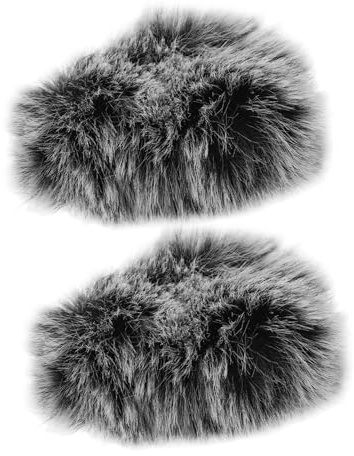 HONITANO 2pcs Microphone Windscreen Cover Lapel Mic Furry Windshield Protector for Headset Microphone in Black, White and Grey Short Fur, Noise Reduction Shield for Recording and Outdoor Use