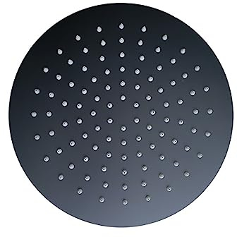 Bathroom Overhead Wall Ceiling Mounted Shower Arm Top Head Ultra Thin Matt Black Rainfall Sprinkler Spar Big Square Round Oval(DS0003BK-86)
