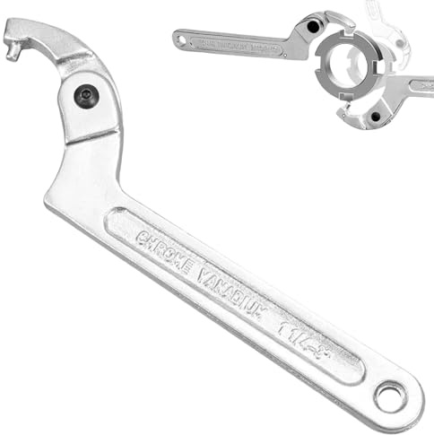 VEGOATY C Chiave a gancio regolabile, 32 – 76 mm, chiave regolabile per dado scanalato, filtro olio, chiave per il naso, strumento manuale per auto, bicicletta, moto