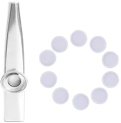 Metall-Kazoo mit 10 Flöten-Membranen, Mund-Kazoo-Musikinstrumente, guter Begleiter für Ukulelen, Violine, Gitarre, Klavier, guter Begleiter für Gitarre, Violine, Klavier, Keyboards