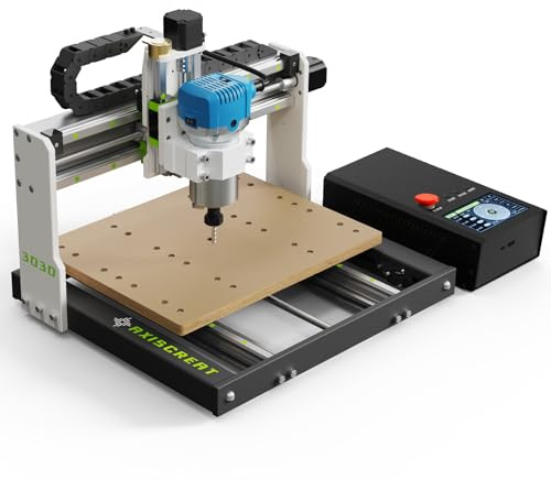 Axiscreat Machine CNC 3030 pour débutant, routeur 710 W, contrôle tactile hors ligne, commutateurs de fin de course à 3 axes et arrêt électronique, Plug and Play, idéal pour couper le métal, le bois