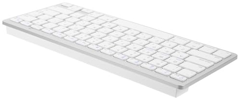 OUNONA Tastiera Wireless Ultrasottile in Abs Tasti Silenziosi per Computer Bianco, per Ufficio e Business, Compatibile Notebook e Desktop