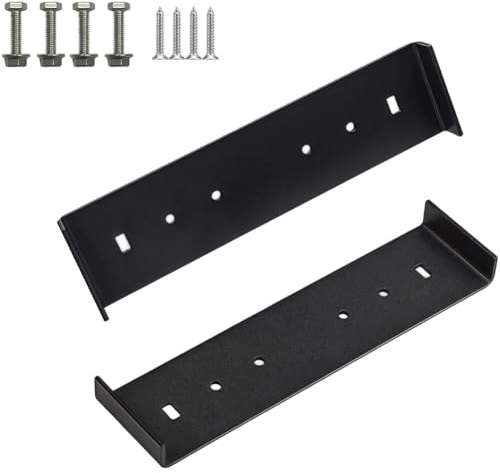Gettimore 2 staffe di montaggio per cassette postali larghe 20 cm, staffe di supporto in metallo resistente, resistenti alle intemperie, facili da installare con viti, nero