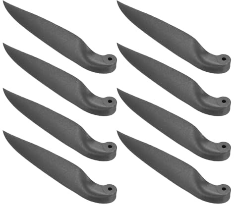 MECCANIXITY RC Glider Propeller Replacement Prop Blades, 8x4.5 Inch RC Folding Propeller Nylon Blades Parts for Spinner D28-D48mm Glider Airplane Prop Replacement(Black, 4 Pairs)