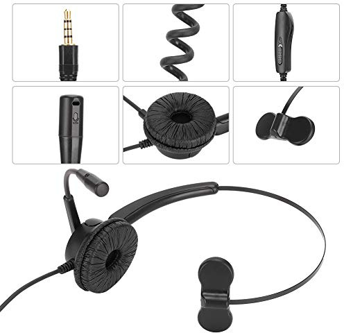 ZJchao Casques Téléphoniques pour Téléphones de Bureau, Casque de Téléphone Portable, Prise 3,5, Casque Binaural Filaire, de Centre d'appels, écouteurs Téléphoniques, d'ordinateur de Centre