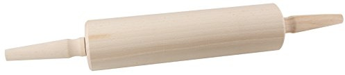 Fackelmann Teigrolle FAIR, Nudelholz aus FSC-zertifizierter Buche, Backrolle mit ergonomisch geformten Griffen (Farbe: Braun), Menge: 1 Stück