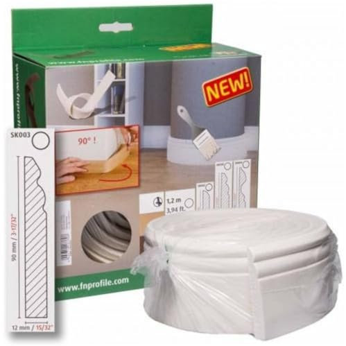 Neuhofer Holz Hamburger 713460 - Zócalo flexible (12 x 90 mm), color blanco