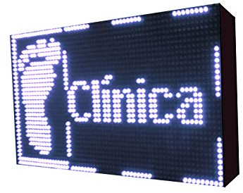 Cartel LED programable con Sensor de Temperatura y Reloj (64x32, Blanco) / Letrero programable/Pantalla programable/Pantalla de Texto/Rótulo Luminoso/Reloj electrónico