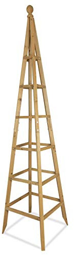 Woodside Large 1.9M Wooden Garden Obelisk Pyramid Plant Support Trellis Climbing Frame