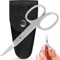 FABCARE Tijeras profesionales para uñas con funda y ebook, microdentado innovador, filo curvo extra afilado, ideales para manos y pies, diseño preciso y duradero para un corte limpio y seguro.