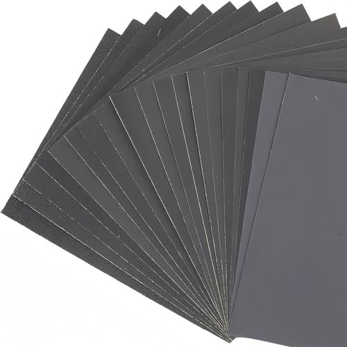 Papel de lija de grano 2000, 230 x 280 mm, papel de lija seco y húmedo, 10 unidades, papel abrasivo y resistente al agua