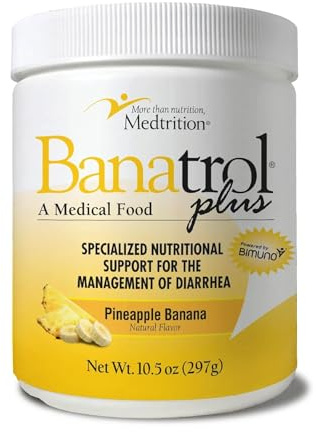 Medtrition Banatrol Natural Anti-Diarrheal with Prebiotics, Relief for IBS and Recurring Diarrhea, Clinically Supported Food, Non-Constipating, 28 Servings (Pineapple)