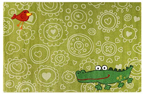 Wecon Home Sigikid I Moderner Kurzflor Kinderteppich, Kinderzimmer für Mädchen & Jungen I Crocodile | SK-22425-040 (120 x 170 cm, grün)