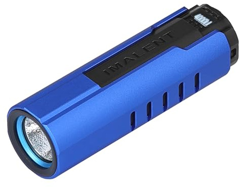 IMALENT LD70 Torcia EDC Torcia Tattica Ricarica magnetica e usb,4000lm,203M, 5 Modalità, Impermbile IP68, display OLED, per Campeggio, Escursionismo, Emergenze (Blu)