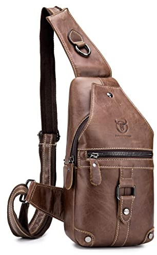 Hebetag Leder-Umhängetasche für Herren und Damen, Reisen, Outdoor, Camping, Tagesrucksäcke