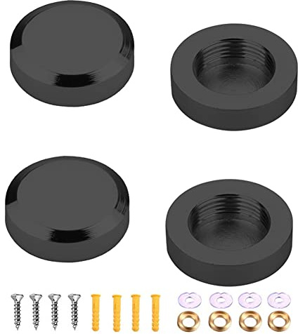 Mirror Screws Decorative Cap Cover Nails Brass material 25mm/1-Inch 4pcs, Black
