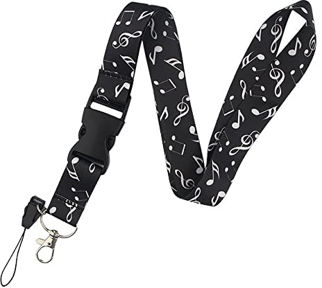 Cordón para el cuello, cordón personalizado con hebilla de seguridad para titulares de documentos de identidad, llaves, permisos de trabajo, teléfonos móviles ( Color : Musical note , Size : 51.5cm )
