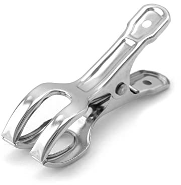 QWORK® 12 Pezzi Mollette Grandi di Acciaio Inox, Mollette Bucato Antisegno per Asciugamani Mare, Coperte, Trapunta, Vestiti (8.5 cm)