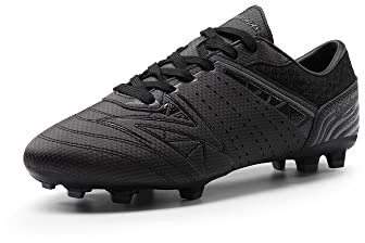 DREAM PAIRS fotbollsskor för män unga träningsskor professionella dubbar dubbar cleats utomhus sport fotbollsskor, Svart mörkgrå, 46 EU