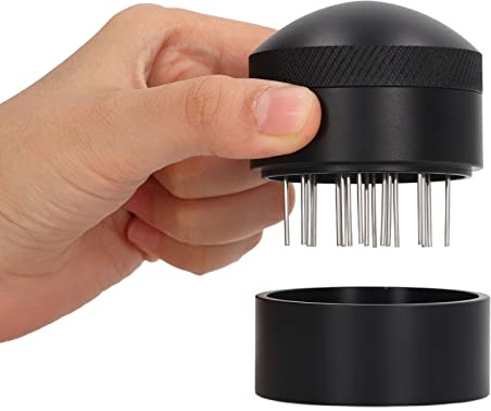 Kaffeeverteilungswerkzeug, Espresso Kaffeerührer, Kaffeerührwerkzeug Kaffeenadelverteiler Edelstahlnadel 51 Mm / 53 Mm / 58 Mm Optional, mit Sockel, für Cafés (51MM)