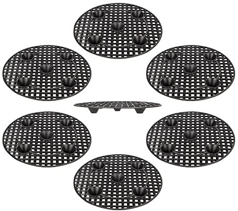 Stormshopping 6 Stück Pflanzenebenen-Topfaufzug, strapazierfähig, 30 cm, Pflanzenständer, schwarz, rund, Pflanzentopfhalter, Kunststoff, Terrasse, Bodenschutz