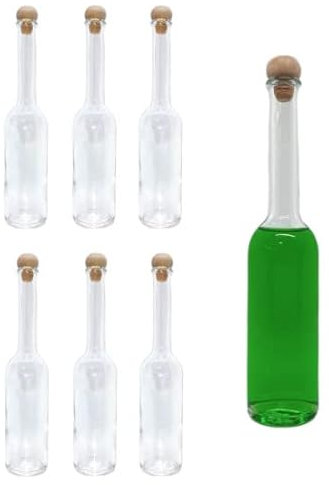 ESENCIA ANDALUSI Botella vacía cristal 100 ml, Sorgente botella vidrio tapón de corcho, botella vacía vidrio licores, chupitos, aceites, botellas vacías para regalo y eventos (150)