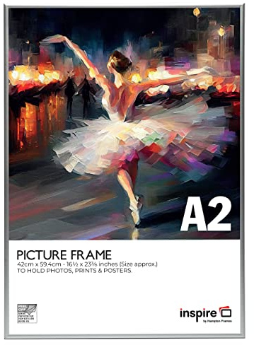 IBHPAAFA2BX-PK1 Inspire By Hampton Aluminium A2 (42 x 59 cm) Silber Poster Zertifikat Rahmen Acryl (ohne Glas)