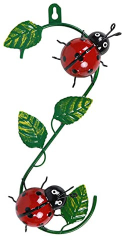 Fulenyi Metal Wall Art - Bee/Ladybird TV Background Sculpture, Garden Wall Patio Yard Indoor and Outdoor Wooden House Wall Hanging Decoration