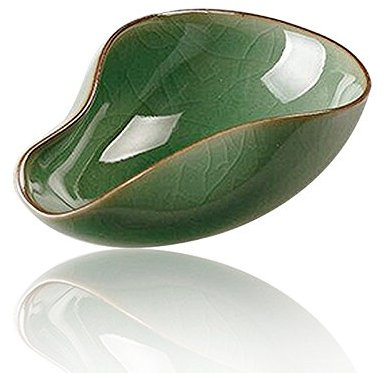 LWXLJMJZC Qin Porcelain Cha He Tea Vessel-Coffee Bean Weighing Tray-Ge Yao Plum Green Tea Accessory with Crack-Chinese Scoop