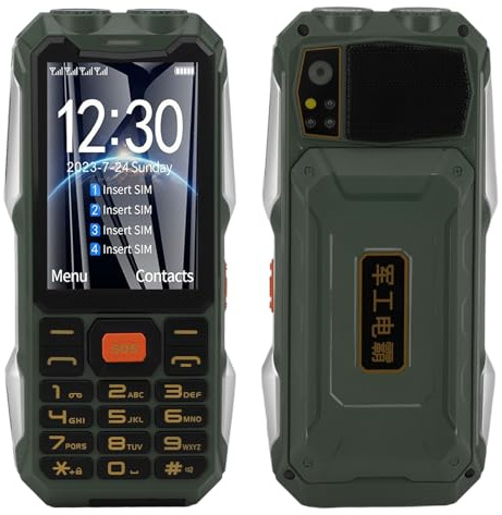 Sxhlseller Entsperrtes Mobiltelefon für Senioren, Mobiltelefon mit Großen Tasten und 4,0 Zoll Bildschirm, 18000 mAh Akku, Dual LED Docht, Unterstützung für Mobiltelefone für ältere (Green)