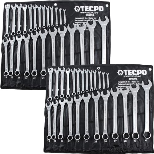 TECPO 2x Maul-Ringschlüssel Satz 25-tlg. Ring Maulschlüssel Werkzeug Schlüssel 6-32mm